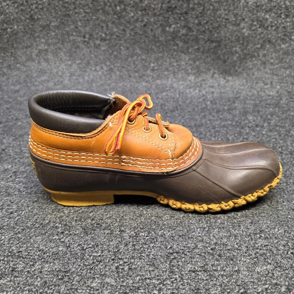 VTG LL Bean Duck Boots Brown Womens 8 N Waterproof Low Top Gum Shoes Leather